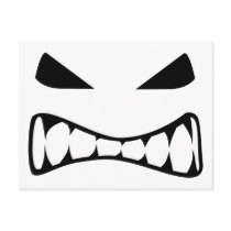 Angry face post card