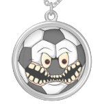 angry fierce soccer ball custom necklace