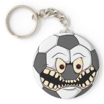 angry fierce soccer ball keychains