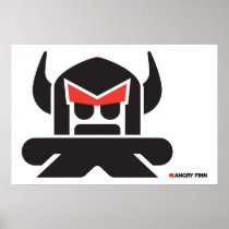 Angry Finn - black on light Print