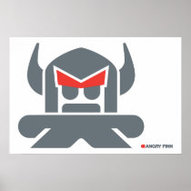 Angry Finn - grey Poster