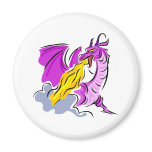 Angry Fire Dragon Refrigerator Magnet