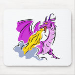 Angry Fire Dragon Mouse Pad