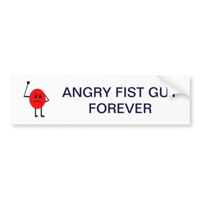 Angry Fist  Guy Forever Bumper Sticker by beatlesjill79