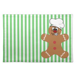 Angry Gingerbread Man Cookie Place Mats