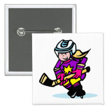 Angry girl player pinback buttons