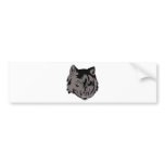 angry gray wolf growling head bumper sticker