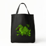 Angry Green Dragon Tote Bags