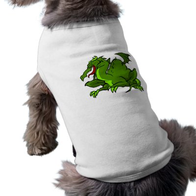 Angry Green Dragon Pet Tee Shirt by dragons_lair