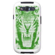 Angry Green Tiger Horizontal Lines Galaxy SIII Cases
