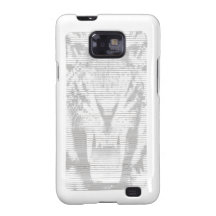 Angry Grey Tiger Horizontal Lines Galaxy SII Cases