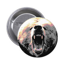 Angry Grizzly Bear Pins