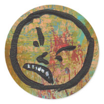Angry grouchy yuck face mad fun contemporary art stickers