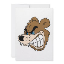 angry growling bear face personalized announcement