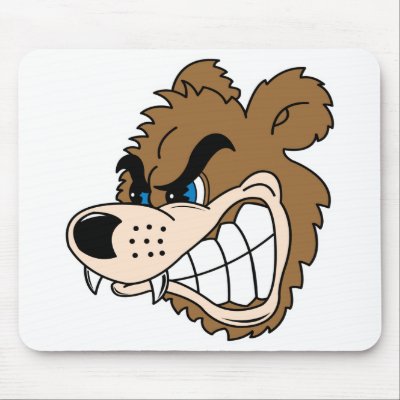 angry growling bear face mouse pad by doonidesignsanimals