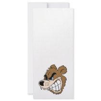 angry growling bear face rack card