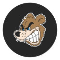 angry growling bear face stickers by doonidesignsanimals angry growling bear face stickers