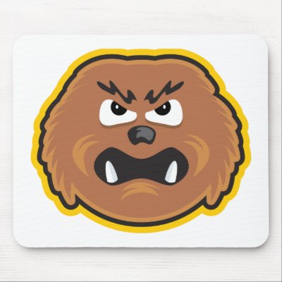 angry hairy monster face mouse mats by doonidesigns