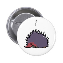 angry hedgehog pin