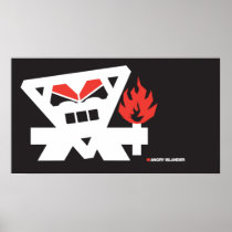 Angry Islander - white on dark Print