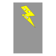 Angry Lightning. Yellow on Gray. Business Card Template
