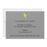 Angry Lightning. Yellow on Gray. Personalized Invitations