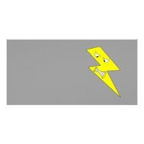 Angry Lightning. Yellow on Gray. Photo Card