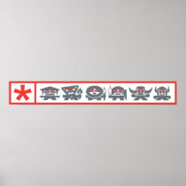 Angry Lineup - Grey on white Poster