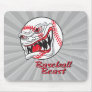 angry mean baseball vaseball beast mouse pad