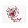 angry mean baseball vaseball beast post cards