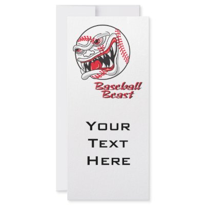 angry mean baseball vaseball beast rack card design by sports_shop