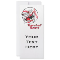 angry mean baseball vaseball beast rack card design