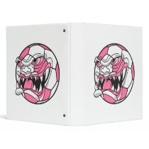 angry mean extreme soccer ball girls pink 3 ring binders