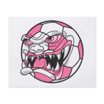 angry mean extreme soccer ball girls pink full color flyer