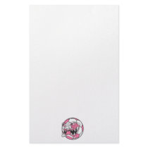 angry mean extreme soccer ball girls pink stationery design