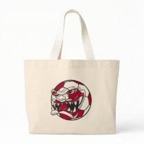 angry mean extreme soccer ball graphic canvas bags