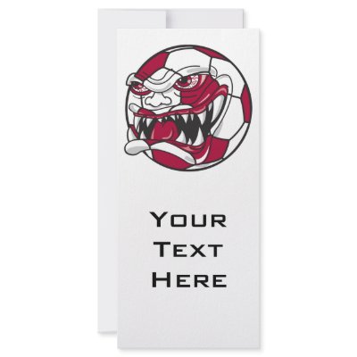angry mean extreme soccer ball graphic customized rack card by sports_shop