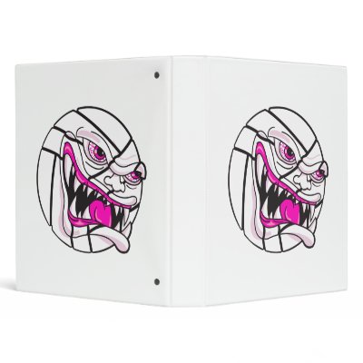 angry mean volleyball extreme pink girls 3 ring binder by sports_shop