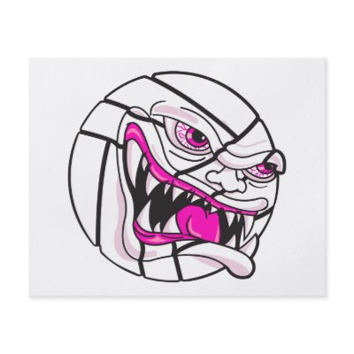 angry mean volleyball extreme pink girls custom flyer by sports_shop
