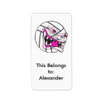 angry mean volleyball extreme pink girls custom address label