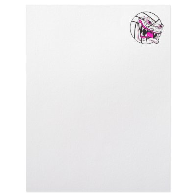 angry mean volleyball extreme pink girls customized letterhead by sports_shop