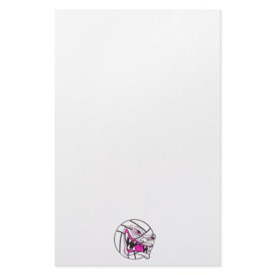 angry mean volleyball extreme pink girls custom stationery by sports_shop