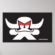 Angry Mexican - black / white Posters