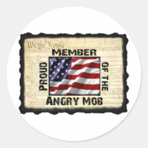 Angry Mob Gear Round Sticker