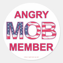 Angry Mob Member Round Stickers