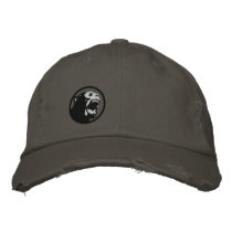 Angry Monkee Hat - Black/Dark Grey embroidered hats