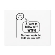 Angry music note "la" postcards