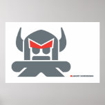 Angry Norweigen - grey Poster