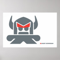 Angry Norweigen - grey Poster