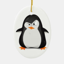 Angry Penguin Christmas Ornament